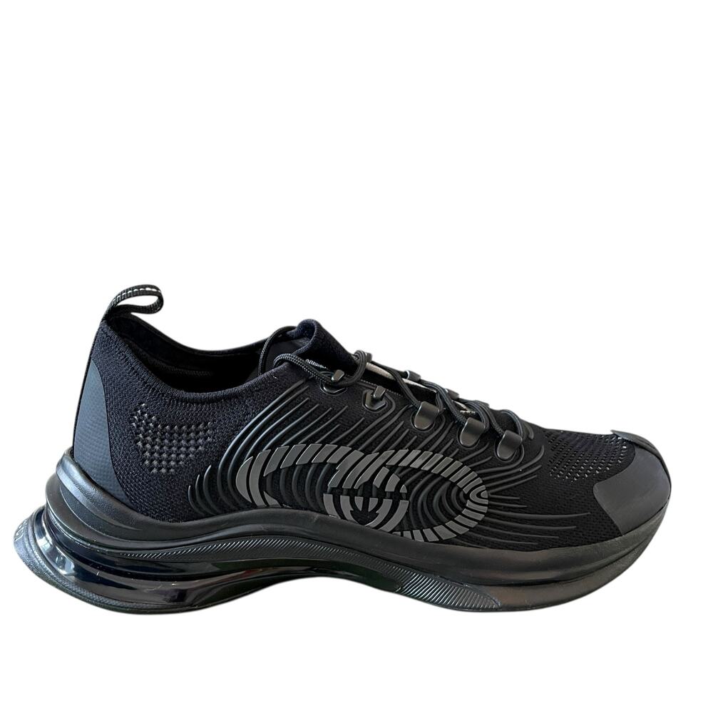 Gucci Run Sneaker Interlocking G Black Technical Knit Men's Size 12.5 US 13 NEW - Picture 1 of 16